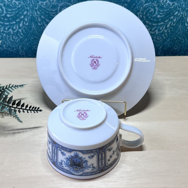 NORITAKEノリタケ 日本陶器会社 カップ&ソーサー モダン 英国調 ブルー