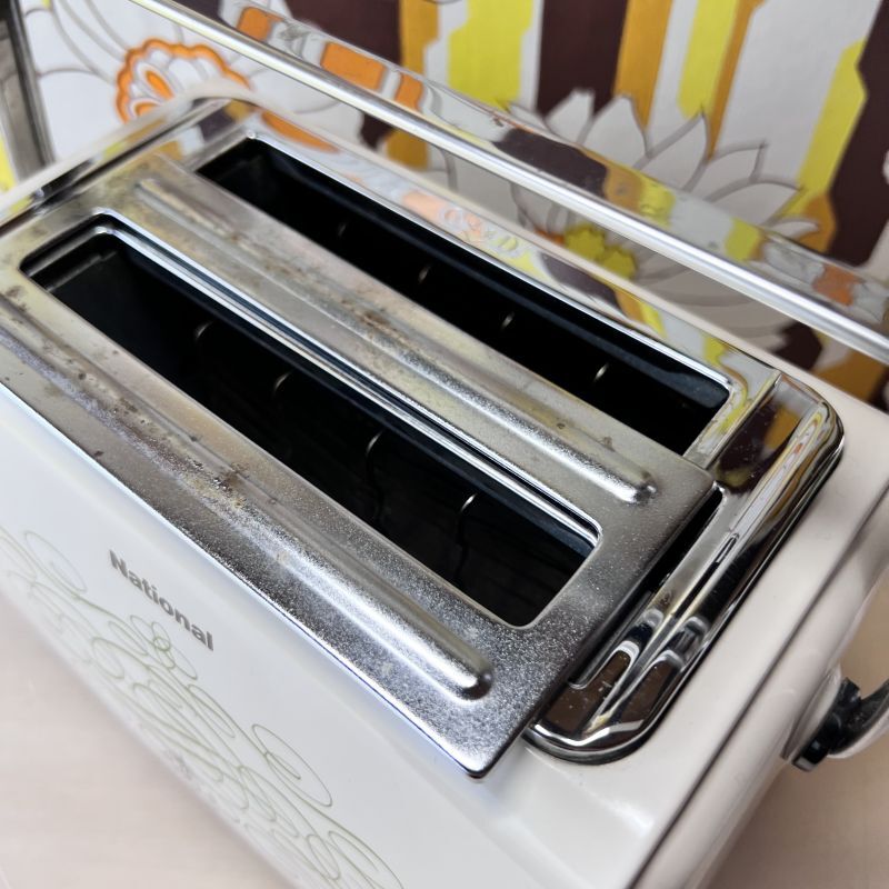 ナショナル電気トースター モダン柄 収納リール vintage