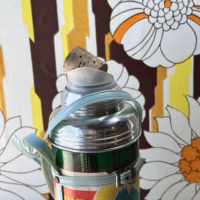 FUJI TSUBAKI コルク栓魔法瓶水筒 グリーンチェック ST1