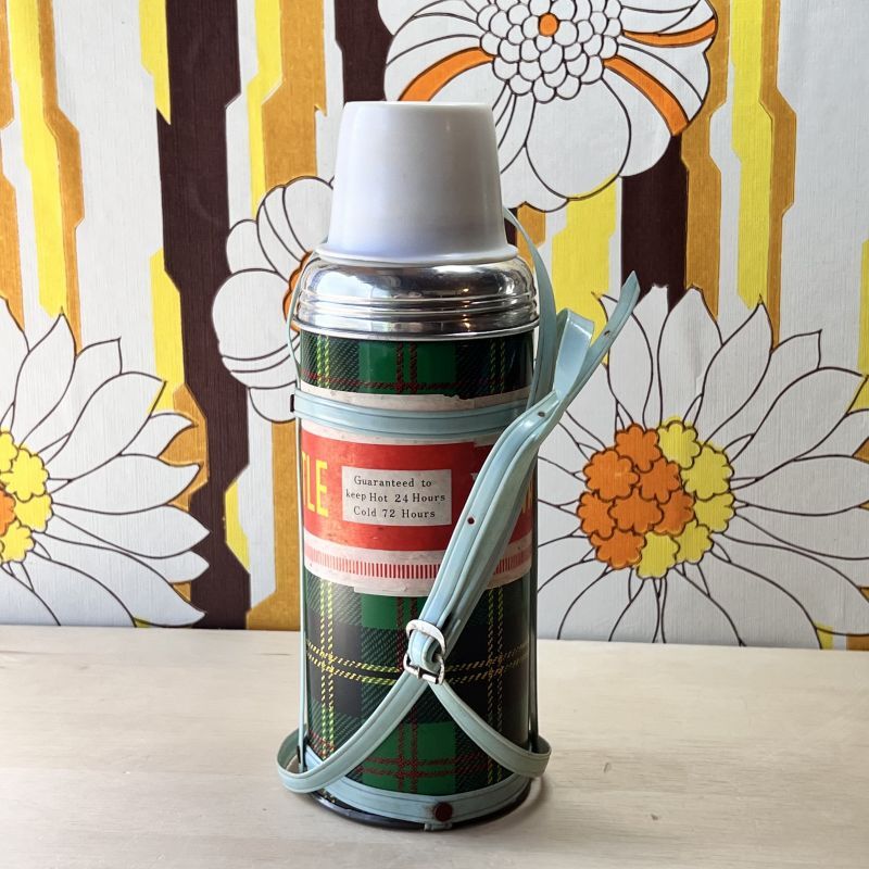 FUJI TSUBAKI コルク栓魔法瓶水筒 グリーンチェック ST1