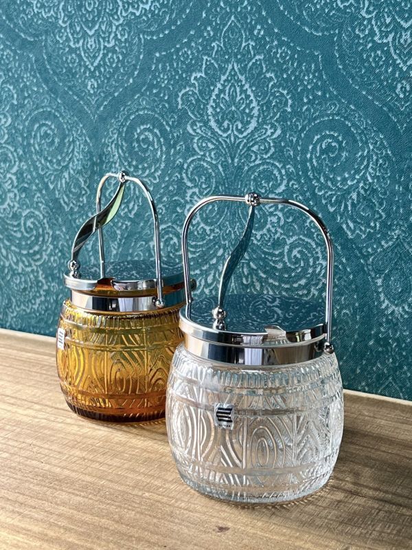 ◇◇専用◇◇濃緑色の大きめガラスシュガーポット◇レトロ◇大正ガラス