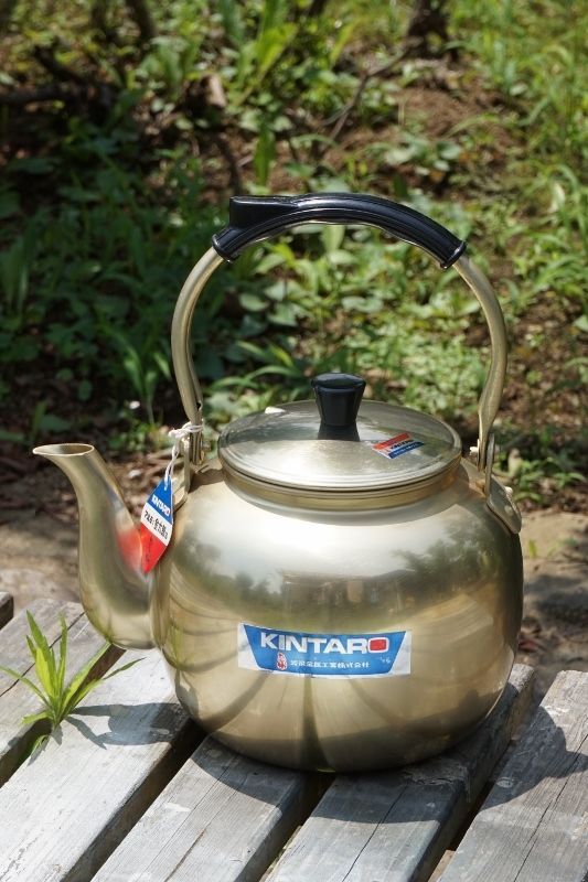 金太郎 アルミヤカン アルマイトケトル4ℓ 薄ゴールド AY74