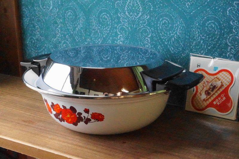 ラ*ネ様 希少 西ドイツ製 ASTA（Fissler)ホーロー両手鍋 バラ柄 ヴ ラ