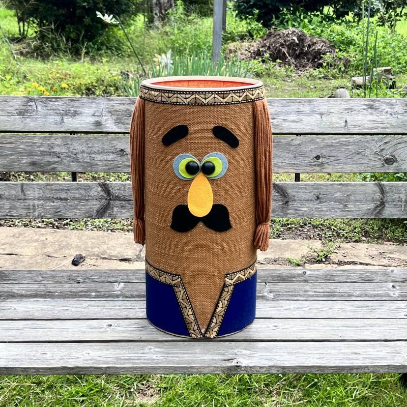 顔のダストボックス 特大 vintage ゴミ箱 くず入れ