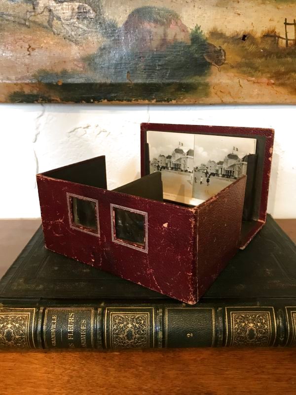 アンティークステレオビューワー フランス ステレオ写真 ガラス乾板