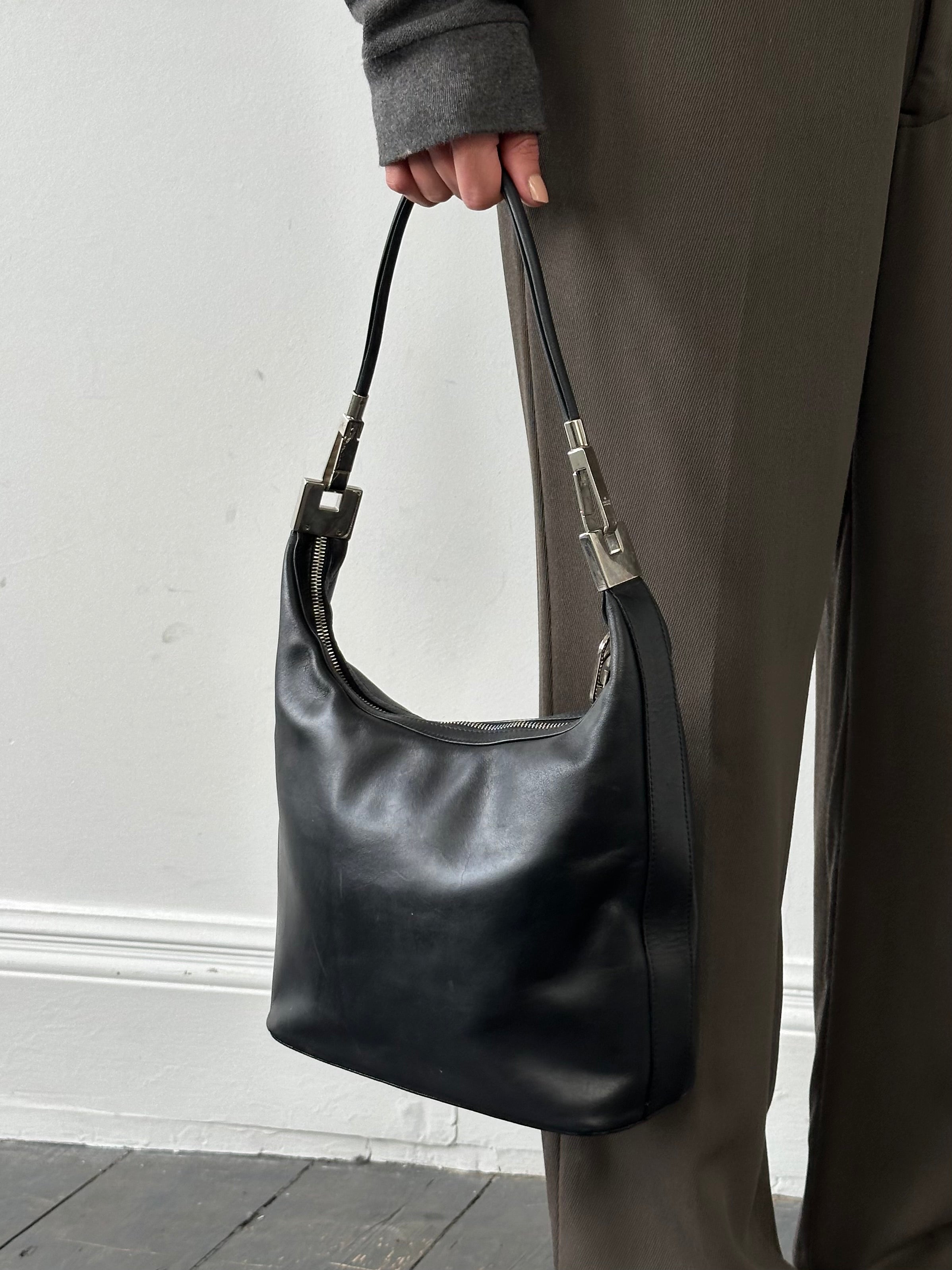 Gucci 1990s Tom Ford GG Leather Hobo Shoulder Bag